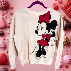 Disney Minnie Mouse peach flirty Minnie sweater